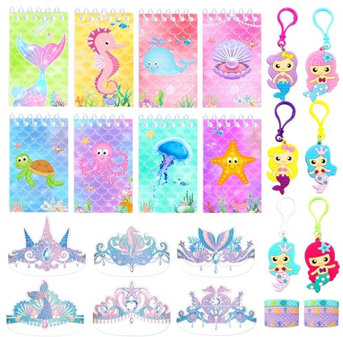 sac fête sirènes cadeaux anniversaire enfant stylo carnet images gratter