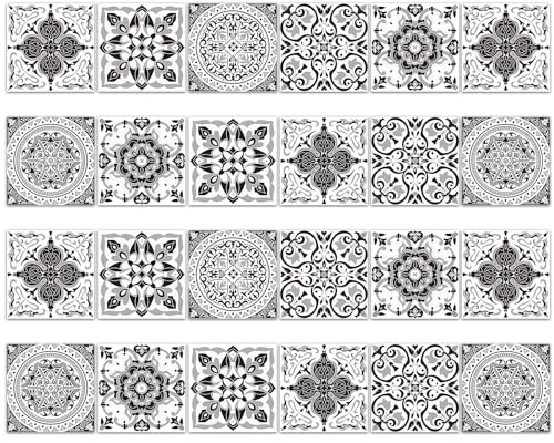 24 Vinilos para Azulejos 15x15 cm Mosaico – Azulejos Adhesivos para Cocina y Baño – Pegatinas de Pared Impermeables y Lavables – Decoración de PVC para Reforma sin Obras y Muebles