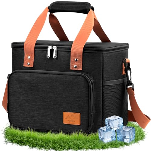 SERIONR Bolsa Termica Porta Alimentos, 18.6L Bolso Comida Trabajo Hombre y Mujer, Bolsa Isotermica Lunch Bag, Resistente a Las Fugas Bolsas Nevera Portatil para Oficina, Viaje, Playa, Picnic, Camping