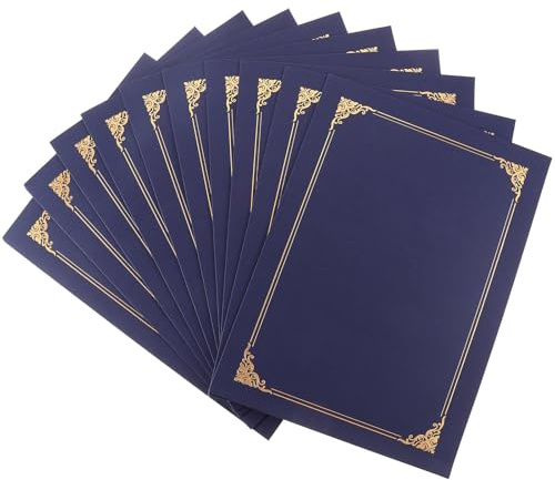 SUPVOX Porte-Certificats Lot de 10 Pièces en Papier Couverture Décorative, Adapté aux Titulaires de Certificat et Dossiers de Récompense, pour Événements et Remise de Prix