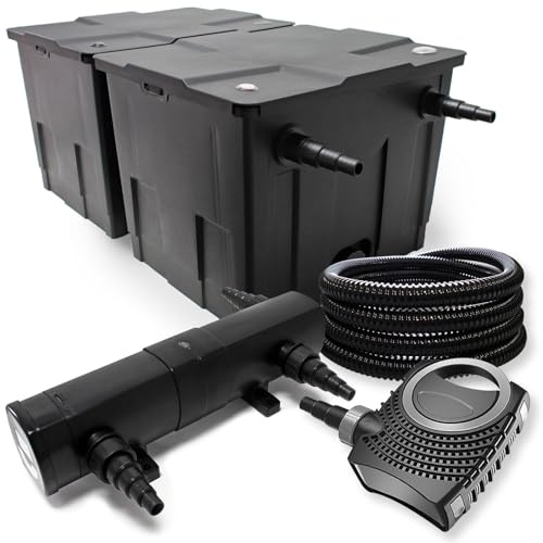 Bio-Kit de filtración con filtro UV Esterilizador 60000l w equivalente bomba 18 y 25 m jardin