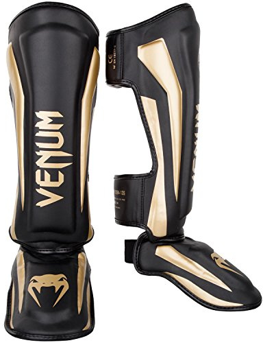 Venum, Elite Standup Shin Guards, Men's, M, Black/Gold