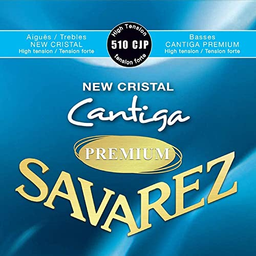 Savarez Classical Guitar Strings Cantiga and Creation Premium 510CJP Cristal Trebles, Cantiga Basses, High Tension, Full Set (STSAV51-50486)