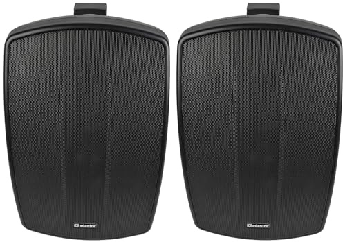 Adastra Weather Resistant Indoor and Outdoor Full Range Speakers Supplied in Pairs, Patio Music, Garden Speakers, Kitchen or Bathroom Audio 140W 6.5 Black