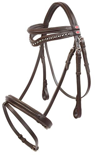 John Whitaker Lynton Flash Snaffle Bridle Full Size Havana
