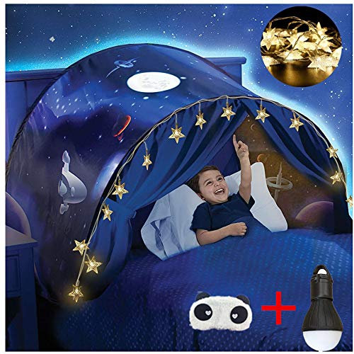 FLAYOR Tienda de campaña para niños, estructura de juego plegable, temática espacial, LED, unisex, ideal como cumpleaños