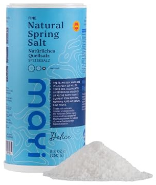 MAYİ Ancient Natural Spring Fine Ground Salt Shaker 8.8 oz - Hand-Harvested, Kosher, Microplastic-Free, Mineral-Rich, Chemical-Free, Unrefined Healthy Salt, Cooking, Baking, Low Sodium Diets