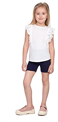 SOFTSAIL Flickleggings cykelshorts kort bomull sport dans gymnastik andas bekväm töjbar, Marinblått Xsp, 4-5 År