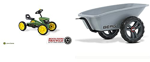 BERG Gokart Buzzy John Deere | Kinderfahrzeug, Tretauto, Sicherheid und Stabilität, Kinderspielzeug geeignet für Kinder im Alter von 2-5 Jahren & Trailer S (für BERG Buzzy)