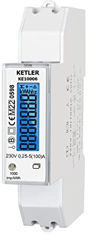 KETLER KE10006 : Compteur élec - Monophasé 100A - Certif MID - Simple tarif