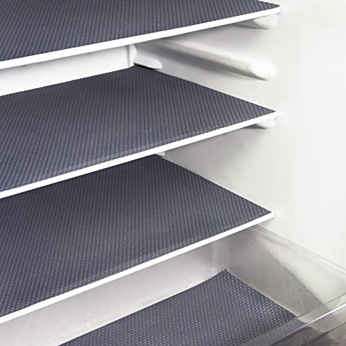 Rwotlls 8Pcs Refrigerator Liners, Washable Fridge Liner Mats Covers Pads for Glass Shelf Cupboard Cabinet Drawer Home Kitchen Accessories Organization (Gray)
