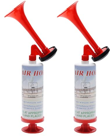 APIELE 2pcs Mini Loud Handheld Air Horn Hupen Gas Tröte Pump Signalhorn,Luftdruck-Fanfare Air Horn,Hand Air Horn für Kinder Geburtstagsparty,Bootfahren
