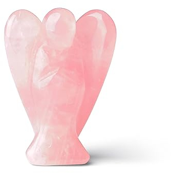 QINJIEJIE Rosenquarz Engel Figur Kristall Schutzengel Geschenk Edelsteine Engel Kristalle Schutzengel Figur Reiki Guardian Angel Handschmeichler