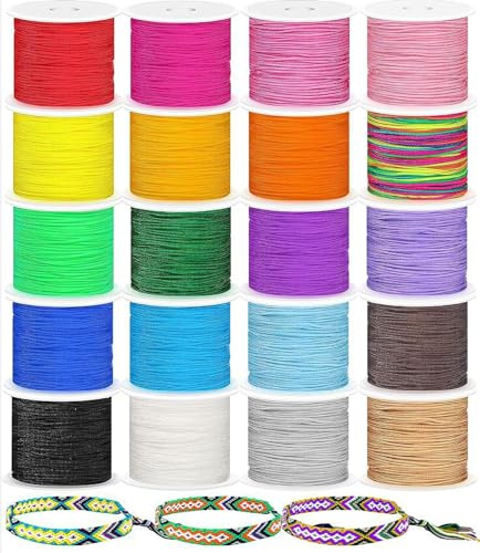 1000M Filo di Cotone Cerato, BetterJonny Filo Cotone Cerato Filo Cordoncino Cotone Cerato 0.8mm Filo per Bracciali Cerato Artigianato Intrecciato Fili Corda Multicolore per Collana Braccialetti