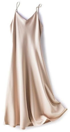 Vestido Lencero para Mujer, Falda Media Interior y Exterior de Verano - Champán - XXL
