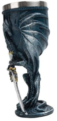 YWJLQH Copa de Vino con Forma de Cáliz, Regalo Novedoso para Fiestas, Vaso para Beber con Grabado de Resina Y Diseño de Dragón