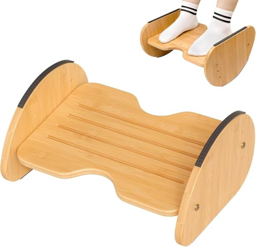 Repose pieds bureau en bambou - Repose-pieds réglable 2 en 1 Repose pieds ergonomique pour le bureau de jeu Repose pieds pour bureau à domicile