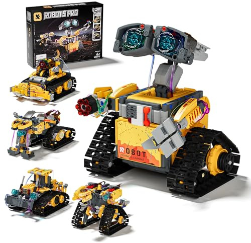 ZWOOS Technic Robot Télécommandé pour 6 à 12 Ans Enfants, 5 en 1 Robot Jouet avec App & Télécommande, Rotation à 360° & Lumières, Robot Programmable STEM pour Anniversaire et Noël (673 Pièces)