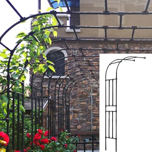Arco de jardín de boda, soporte de flores al aire libre, enrejado artístico de hierro para plantas trepadoras, medio cenador, decoración de fiesta, patio interior, perfecto para rosas y clemátides