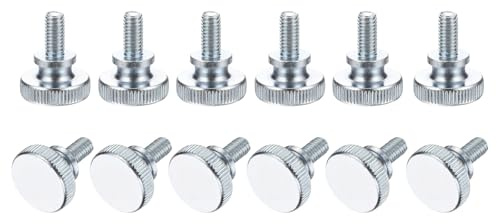 PATIKIL M6 x 12mm Knurled Thumb Screws, 12Pcs Metric Knurled Head Bolts Thumb Screw with Shoulder Grip Knobs Fasteners Tighten Thread Fasteners for TV Monitor Mount