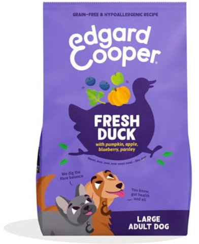 Edgard & Cooper Crochette Cani Adulti, Senza Cereali Per Cani Di Taglia Grande (12kg), Anatra Fresca, Ricetta Ipoallergenica, Ingredienti Naturali, Senza Farine Di Carne, Un Equilibrio Di Fibre