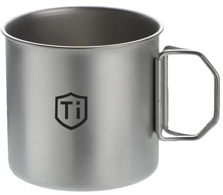 Ultraleichter Titan-Campingbecher mit faltbarem Griff, ideal for Wandern, Outdoor und Reise