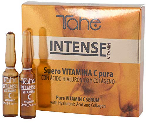 Tahe Intense Suero Lifting de Vitamina C de Acción Prolongada con Ácido Hialurónico y Colágeno, 5 x 2 ml