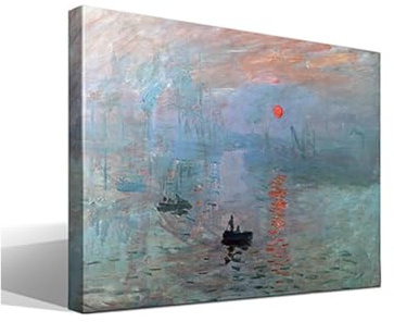 cuadrosfamosos.es Impresion, Sol Naciente | Claude Monet | Impresionismo | Cuadro Canvas Wall Art | Impresion Giclee lienzo algodon puro | Bastidor 3cm | 40x55cm