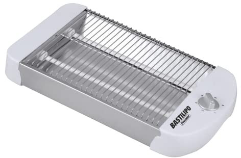 Bastilipo - Tostador plano, 600W, 2 resistencias, temporizador mecánico, color blanco, TPB-600