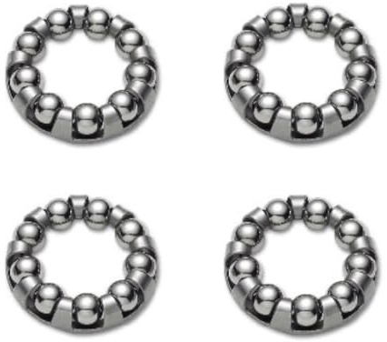5/16” X 9 Balls Bike Crank Bearings, Replacement Ball Bearing Retainer Cages Set for Bicycle Crank Bottom Bracket of Kids Bike, Lowrider Bike, Beach Cruisers, Pack of 4