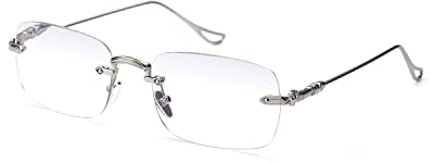 TERAISE lunettes de lecture en métal sans cadre pour hommes/femmes blocage de la lumière bleue-lunettes d'ordinateur confortables à la mode sans monture