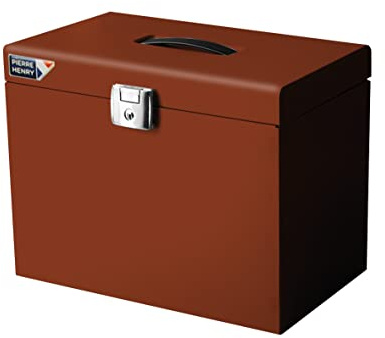 Classeur ménager en métal + 5 dossiers suspendus terracotta