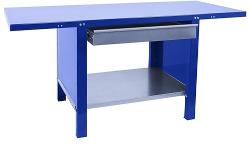 SimonRack Banco de Trabajo Taller, Capacidad Carga 700 kg, 830x1200x730 mm, Mesa de Trabajo, 1 Cajón, Azul - BT6 PRO
