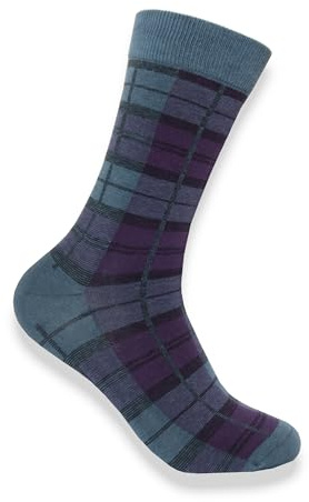 Dundreggan Purple & Blue Tartan Socks | UK6-9