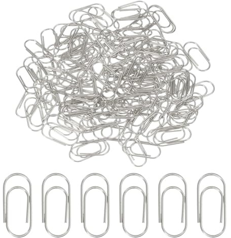PATIKIL 100 Piezas De Clip Para Papel, Clip Para Papel Mini Pequeño Lindo Metal Anticorrosivo Fuerte Y Duradero Al Por Mayor Para Oficina Hogar, 15mm, Plateado