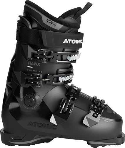 ATOMIC HAWX Prime 90 Skischuhe in Schwarz/Anthrazit - Größe 42/43 - Mittelbreite Ski-Boots mit 100 mm Passform & 90er-Flex - Ski-Schuhe mit anpassbarer Mimic Technologie für präzisen Fit