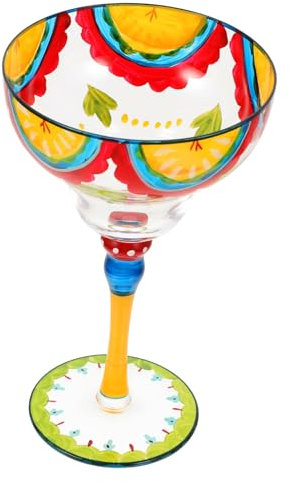Alipis Verre à Margarita Décoratif Verre Peint pour Cocktails Vins Desserts Élégance pour Table de Cuisine