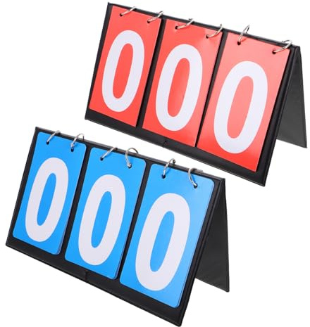 ibasenice 2 Piezas Marcador Portátil Multifuncional Dígitos para Baloncesto y Tenis de Mesa con Base Triangular Estable para Voleibol y Fútbol Sala