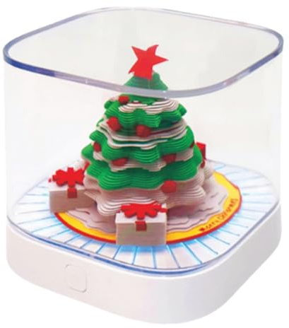 Sghtil Calendario artistico, calendario 3D con albero di Natale con luce, organizer per la gestione del, pianificazione quotidiana della famiglia, monitoraggio delle faccende domestiche, aule