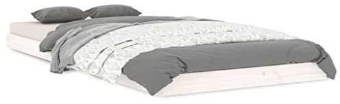 Emmtore Estructura de Cama Madera Maciza de Pino Blanco 90x200 cm