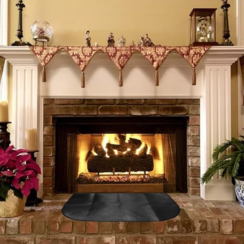 Estera de chimenea para uso en interiores y exteriores con protección de fibra de vidrio recubierta ignífuga para parrilla de cocina y seguridad de camping (50 x 100 cm)
