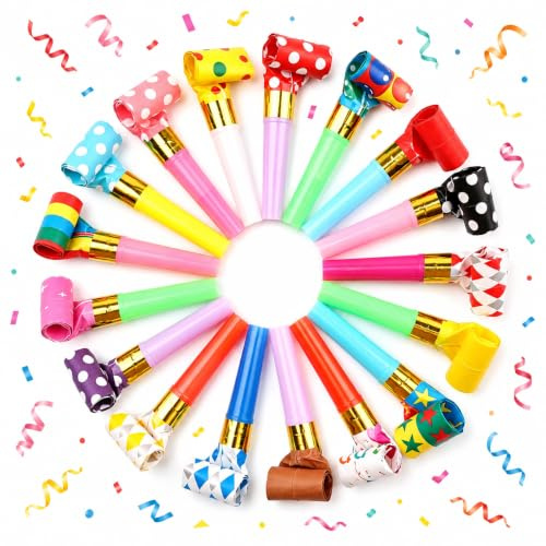 Galenecx 100 Pezzo Trompetas de Fiesta Silbato de Aire para Niños
