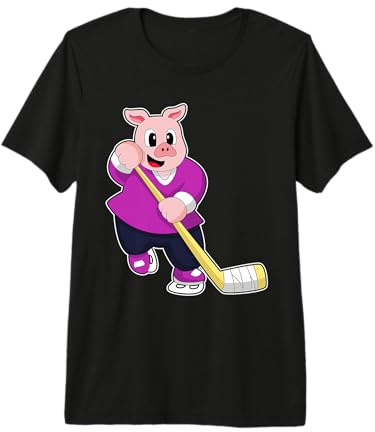 Cerdo Hockey sobre Hielo Palo de Hockey sobre Hielo Camiseta Premium