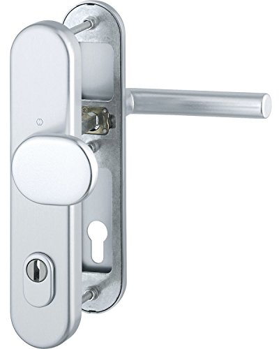 HOPPE 3890029 Sicherheits-Wechselgarnitur Amsterdam-Ö-Norm Entfernung 88mm, Aluminium Silber eloxiert, Langschild Profilzylinder für Türstärke 62-72mm, mit Kernziehschutz, Klasse 3, 1 Stück