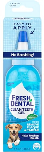 Fresh Dental Dog Toothpaste for Teeth Cleaning, Dog Breath Freshener, Easy Plaque & Tartar Remover Gel, No Toothbrush Needed, Effortless Dental Care, Minty Flavored Toothpaste, Made in USA, 4oz.