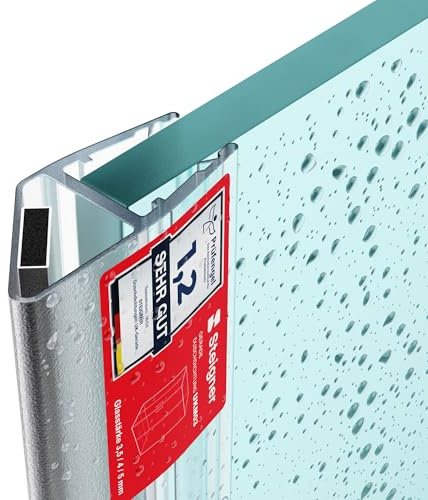 STEIGNER Guarnizione Magnetica doccia, 190cm, per spessore vetro 3,5/4/ 5mm, Set doppio Guarnizioni doccia 180 Gradi, UKM03, 2 pz.