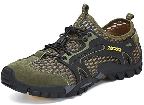 FLARUT Sandali Sneakers Sportivi Estivi Uomo Trekking Scarpe da Spiaggia All'aperto Pescatore Piscina Acqua Mare Escursionismo Leggero(verde,44)