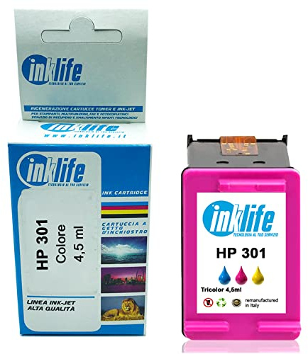 Inklife HP 301 Farbe Tintenpatrone für HP DeskJet 1000 1050 1500 2000 2050 2500 3000 3050 HP Envy 4500 5500 und HP Officejet Serie 266 00 und 4. 600 (Standard).