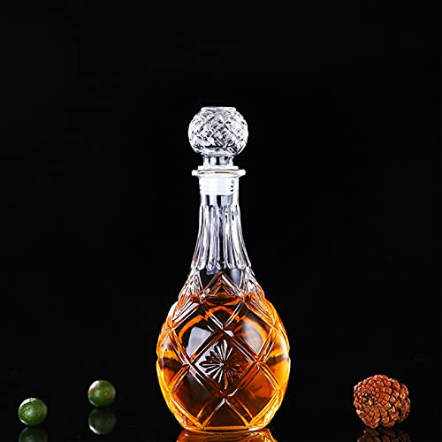 SHANGZHI Carafe Whisky Cristal Bouteille en Verre Vintage 500-1000ml Originale Carafe avec Verre Bouchon Bouteille Whisky De Fête Postuler à Whisky,Cognac,Rhum Carafe en Verre 850 ml-2