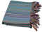 Strandtuch bunt mit Fransen, Hamamtuch Baumwolle, Saunatuch Pestemal, 100x160 cm pflegeleicht, saugstark und kompakt, für Sauna, Strand, Wellness, Spa, Hamam (blau grün)